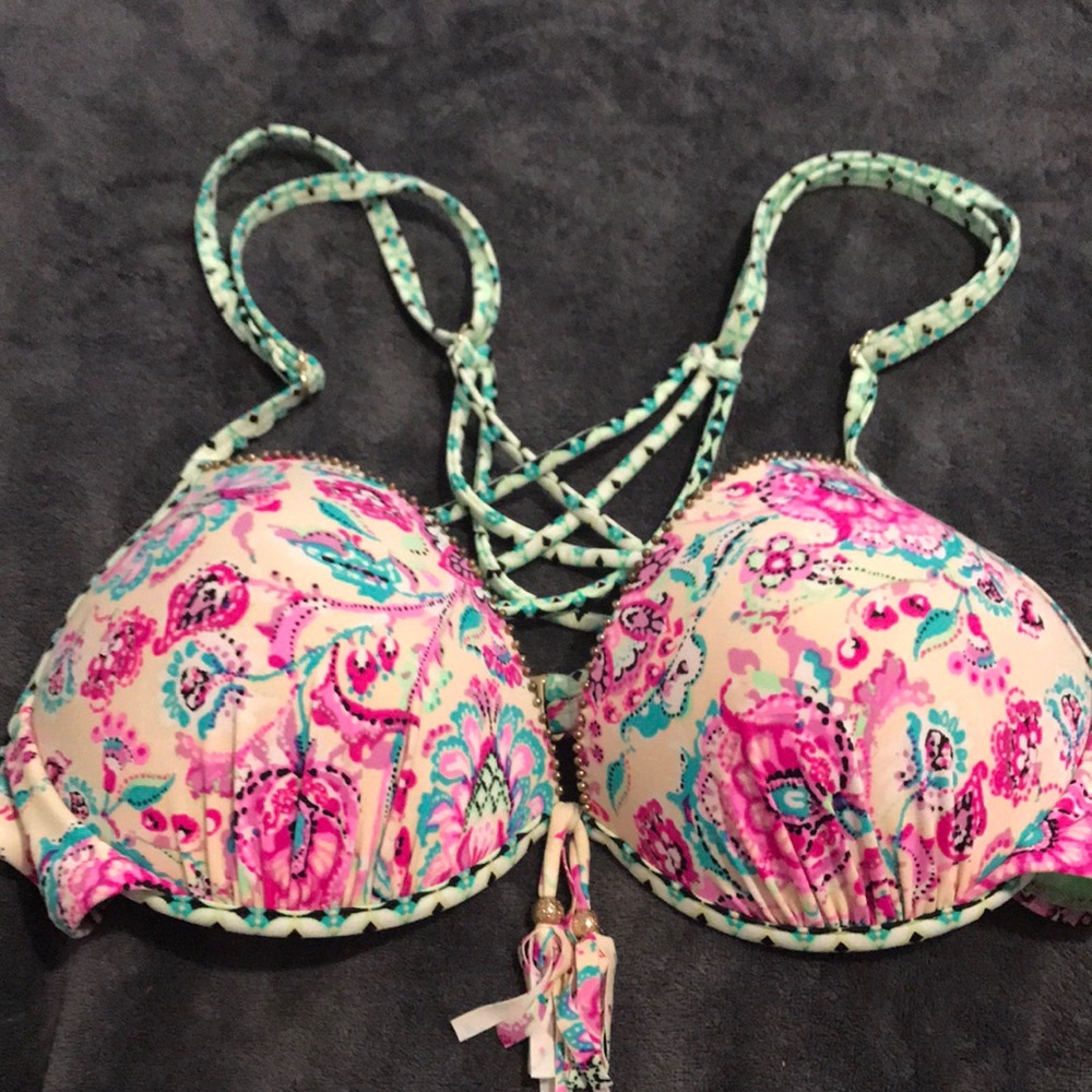 Catalina Beaded Bikini Top XL